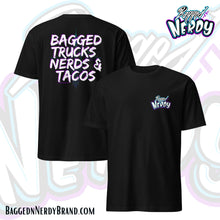 Load image into Gallery viewer, Bagged Trucks, Nerds & Tacos Short-Sleeve Unisex T-Shirt | Pinstripe