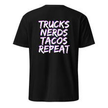 Load image into Gallery viewer, Trucks, Nerds & Tacos Short-Sleeve Unisex T-Shirt | Pinstripe