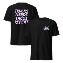 Load image into Gallery viewer, Trucks, Nerds & Tacos Short-Sleeve Unisex T-Shirt | Pinstripe