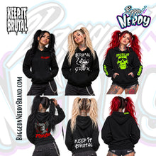 Load image into Gallery viewer, Brutal Grafx Psycho Angel hoodie group front and back view
