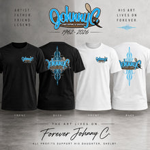 Load image into Gallery viewer, Johnny C Memorial Pinstriping T-Shirt | Bagged N Nerdy Brand
